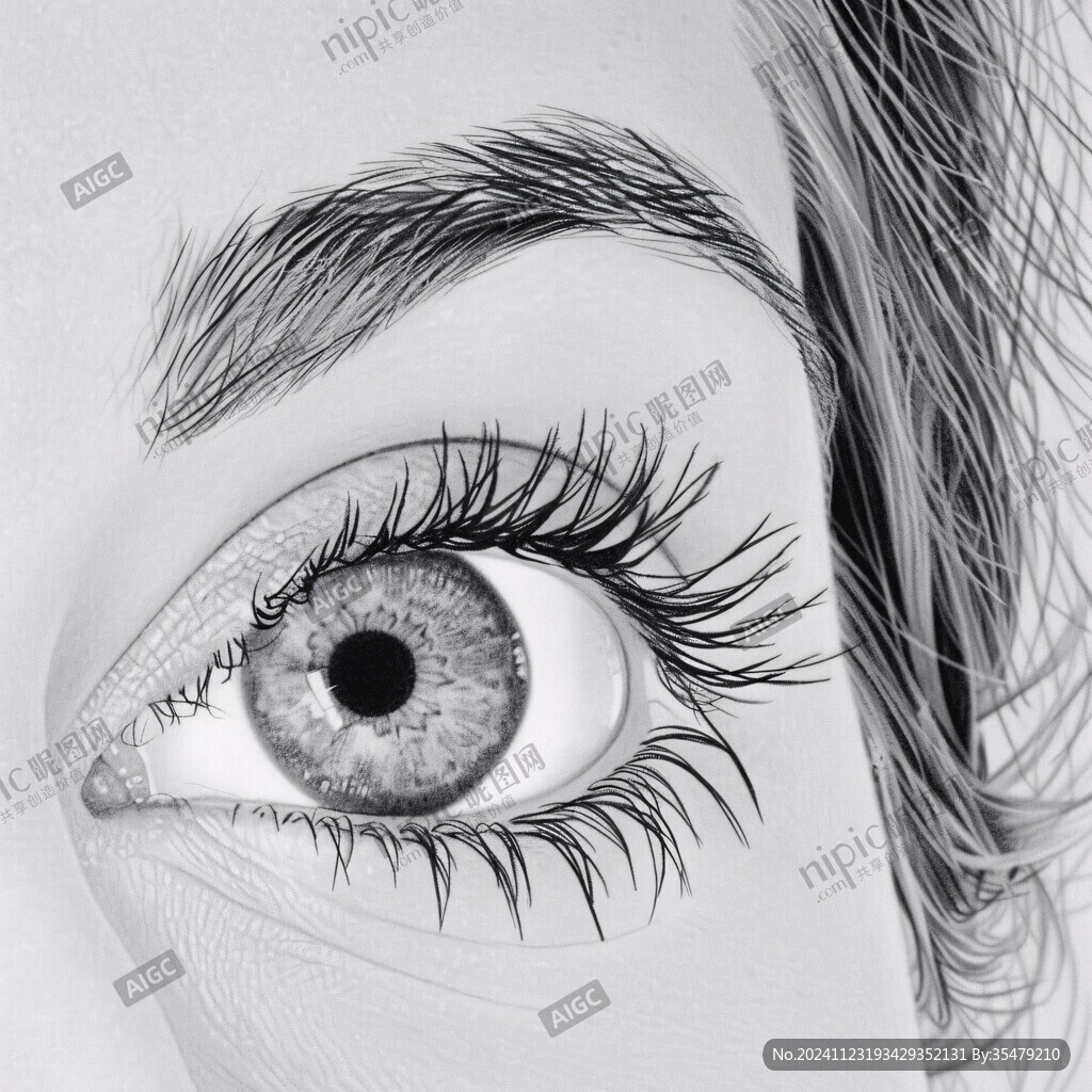 眼睛铅笔画