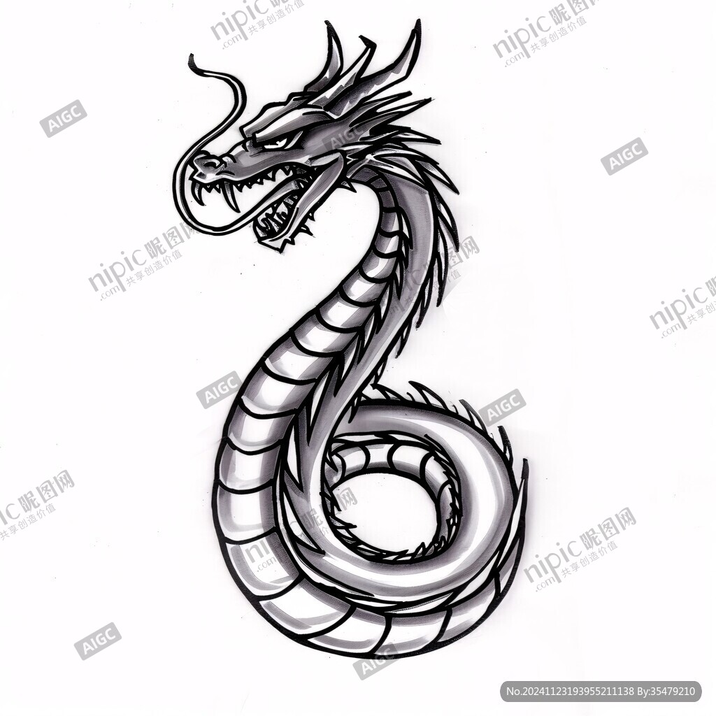 龙字装饰图