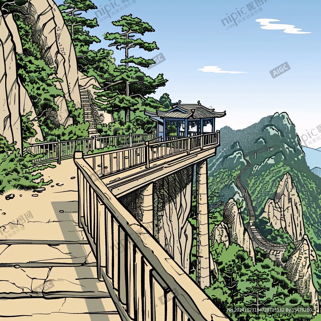 华山插画