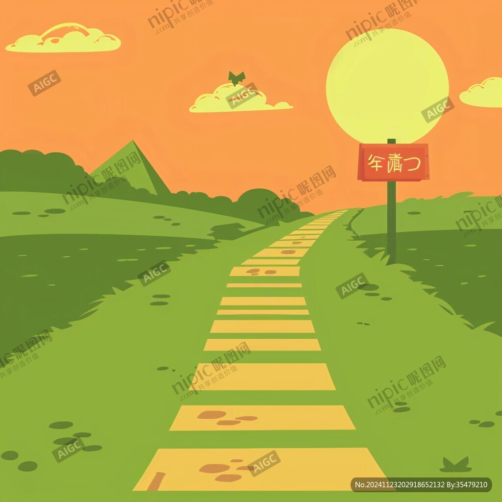 马路散步赏学插画