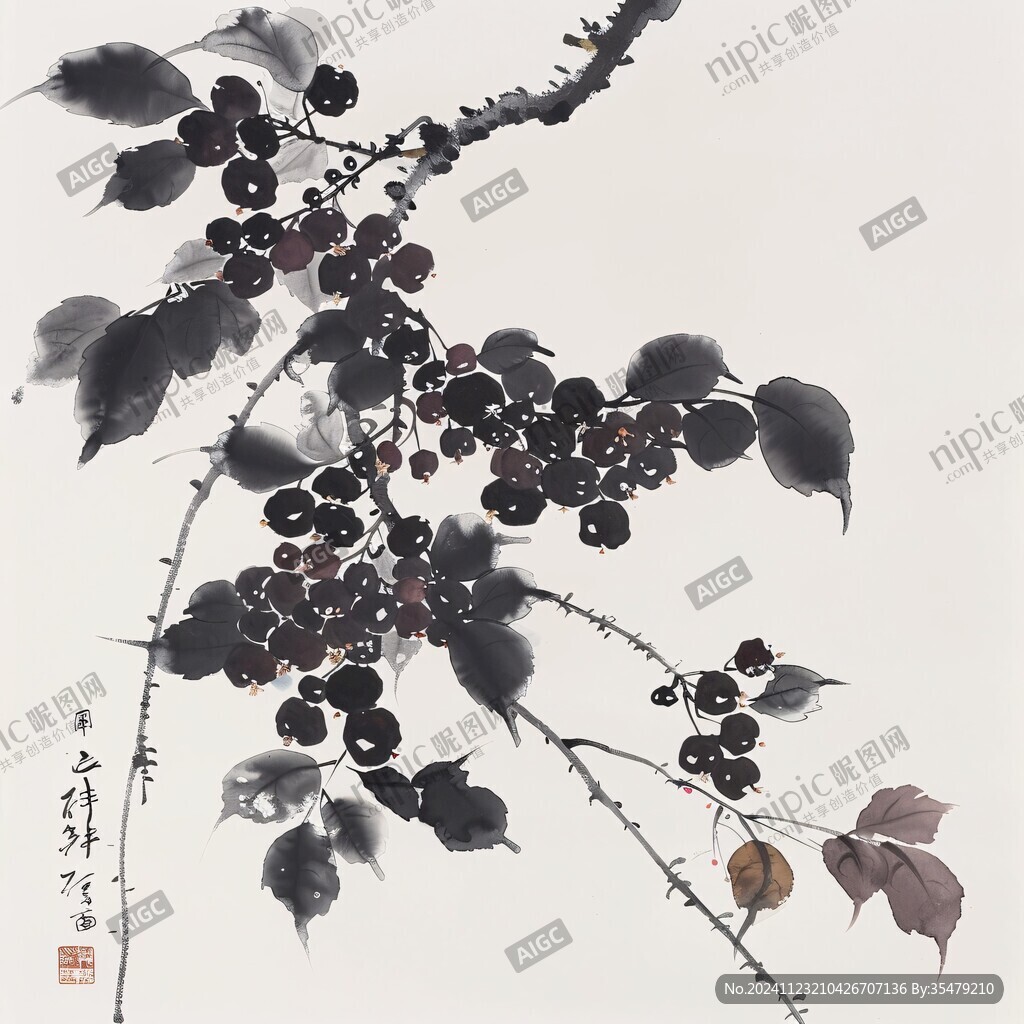 毛笔红果满枝