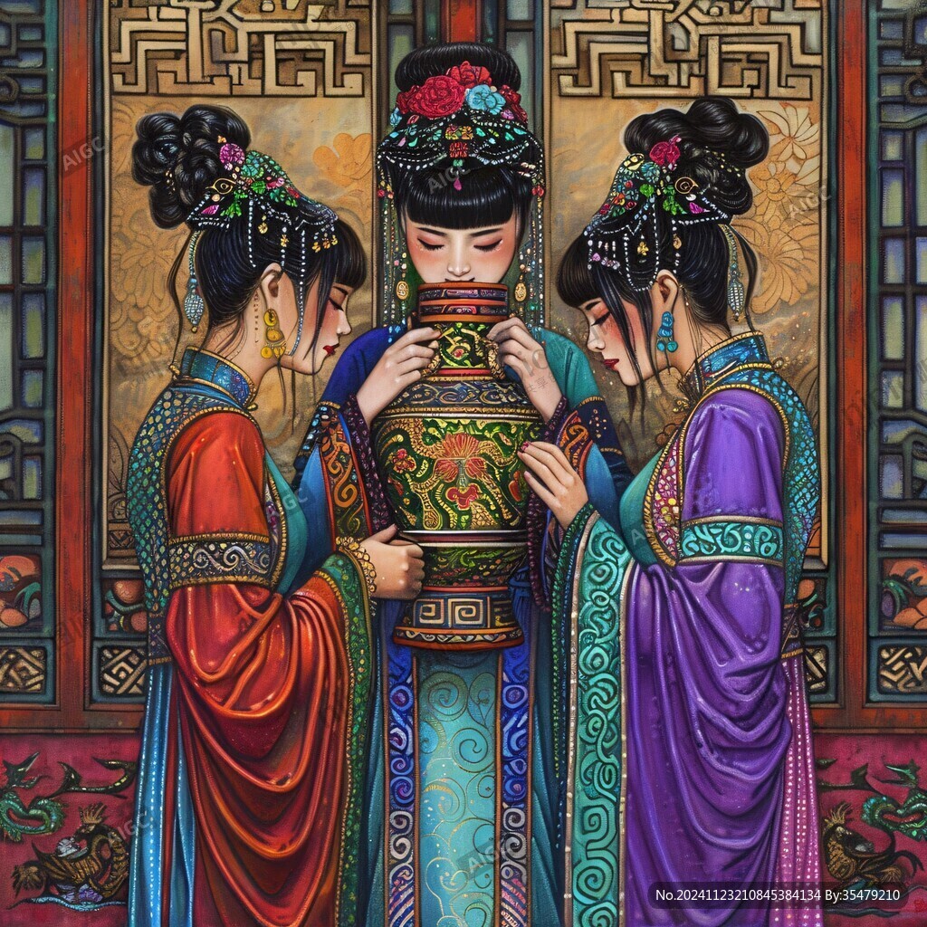 内画仕女