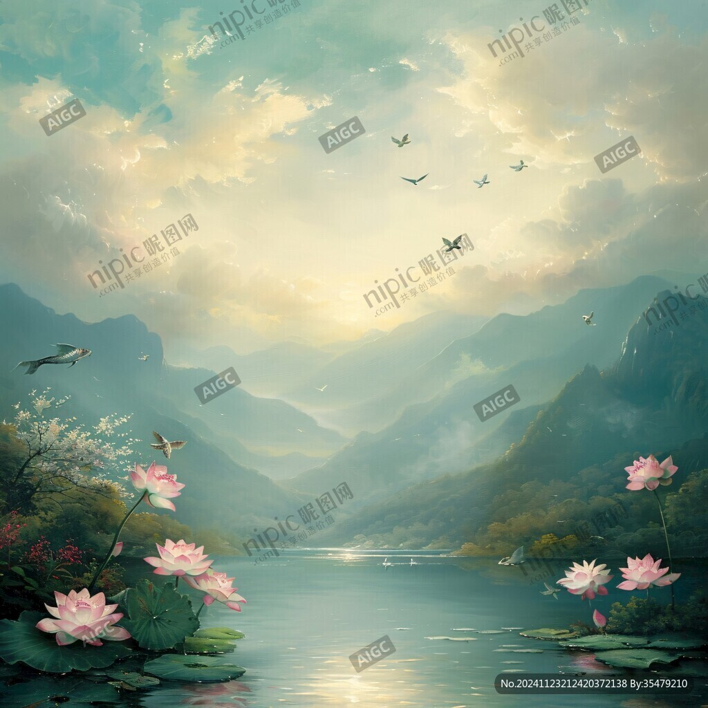 插画山水风景