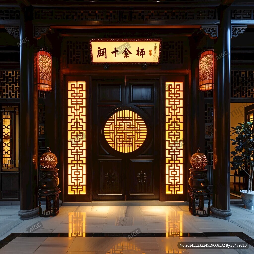 中式餐厅大门