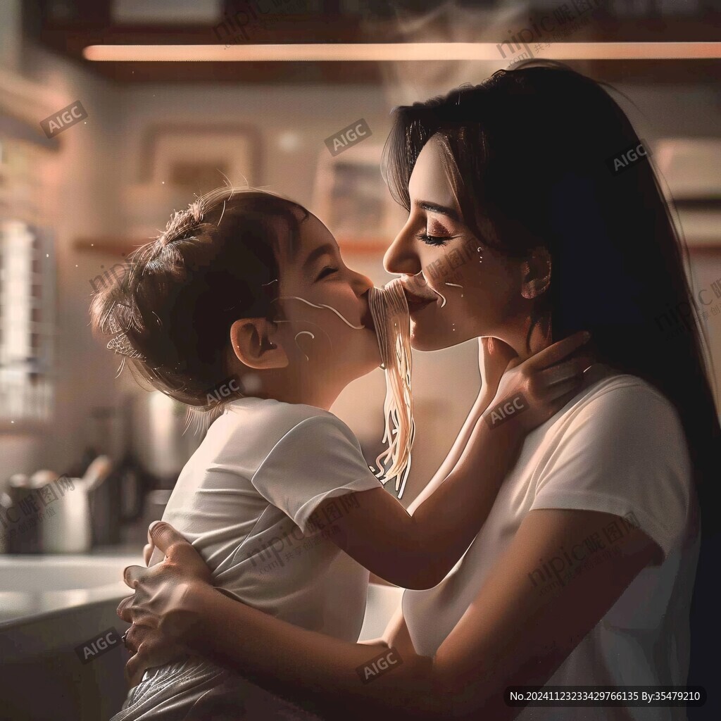 感恩妈妈的吻母爱
