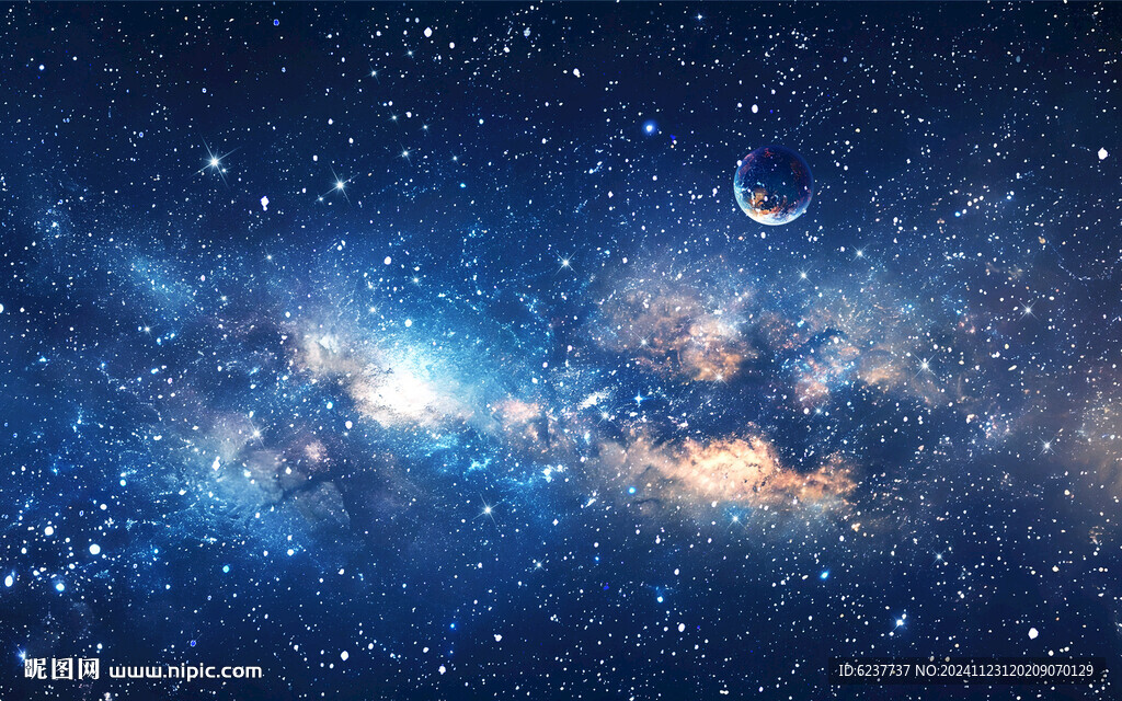 蓝色宇宙星空天花软膜背景