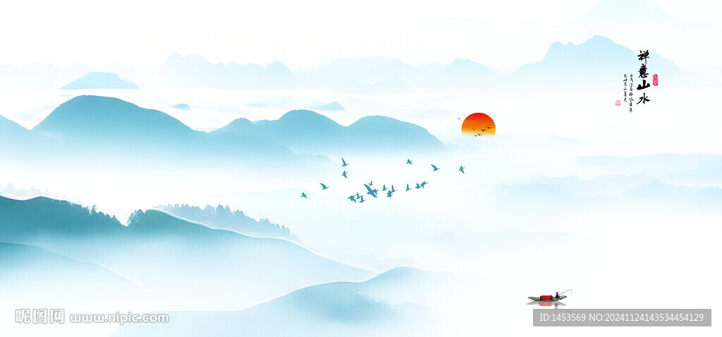 意境山水背景墙