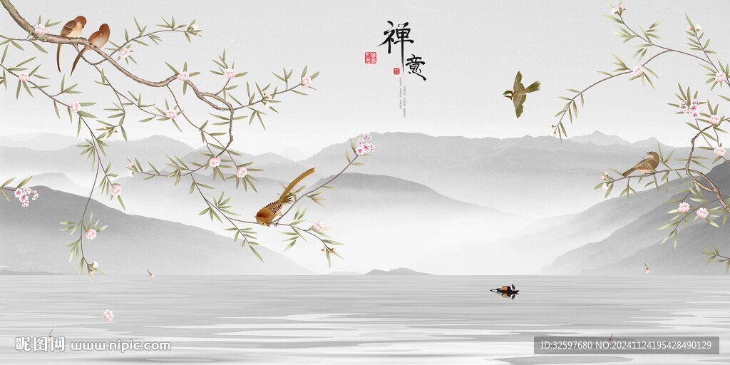意境山水背景