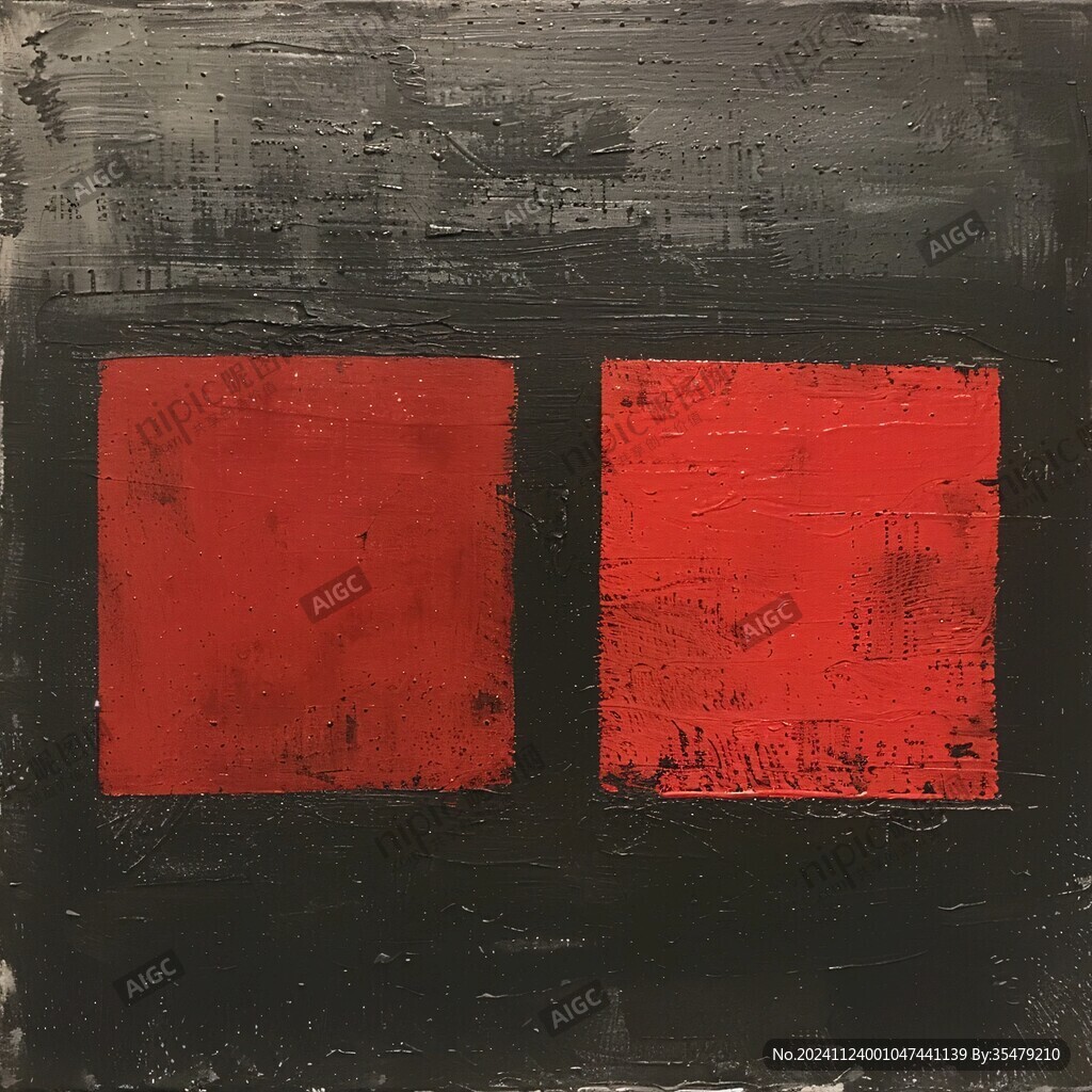 红黑装饰油画