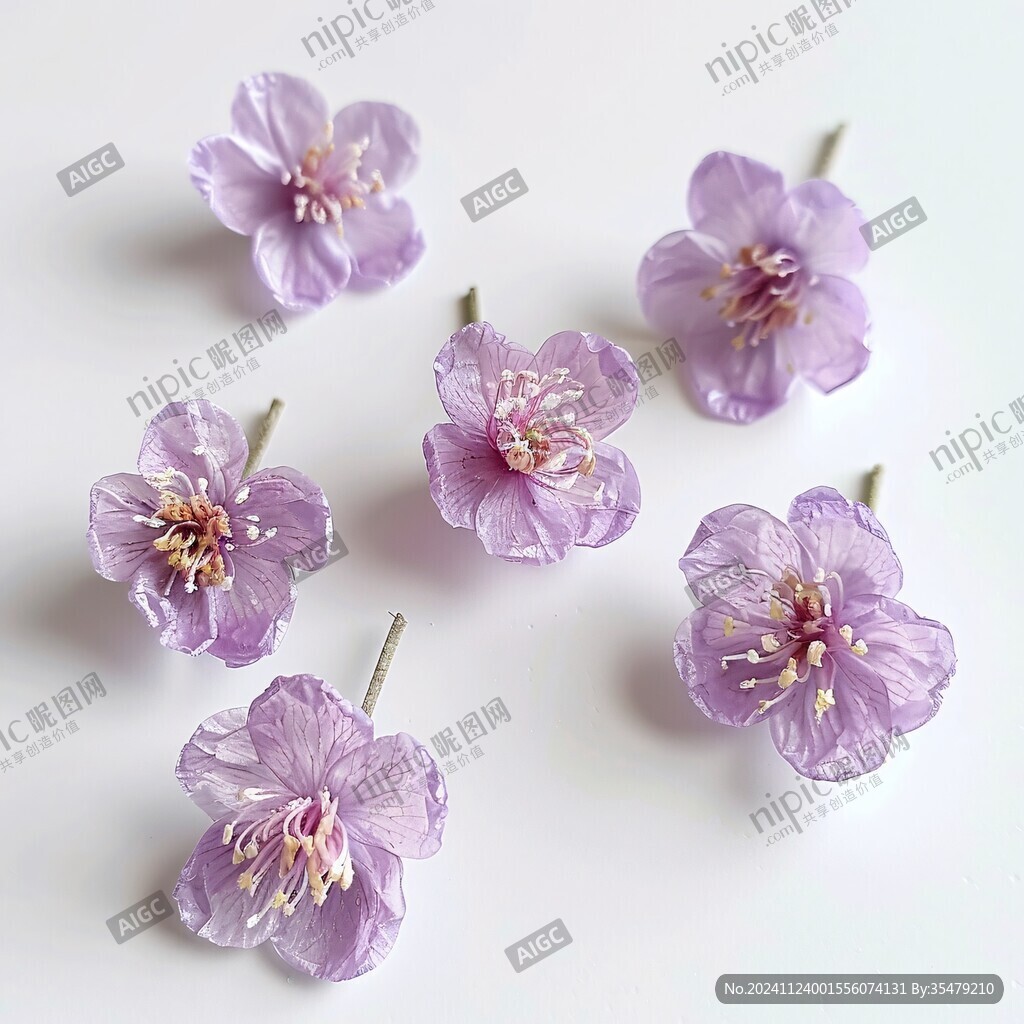 五瓣紫色小花