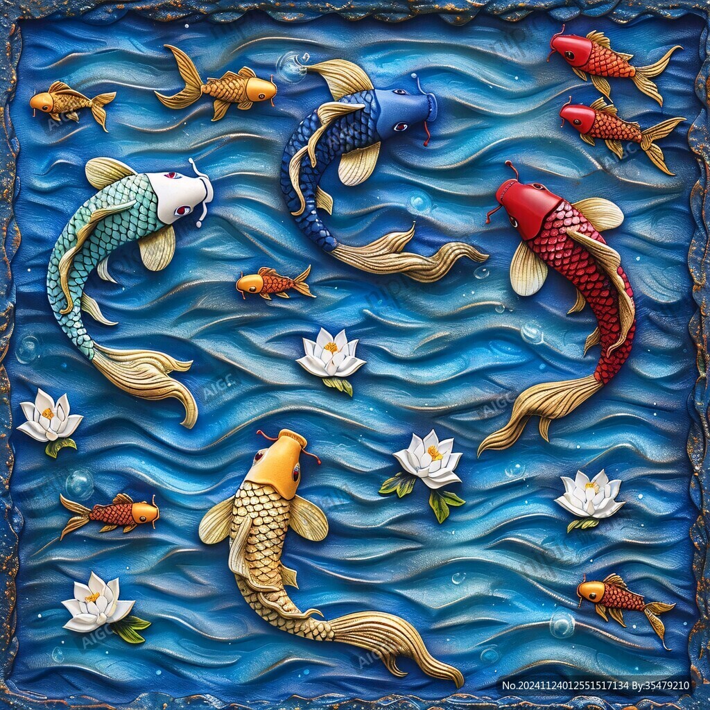 鲤鱼浮雕图