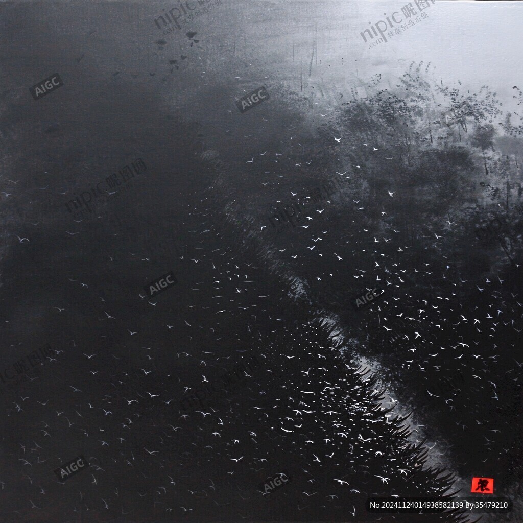 墨散落水中