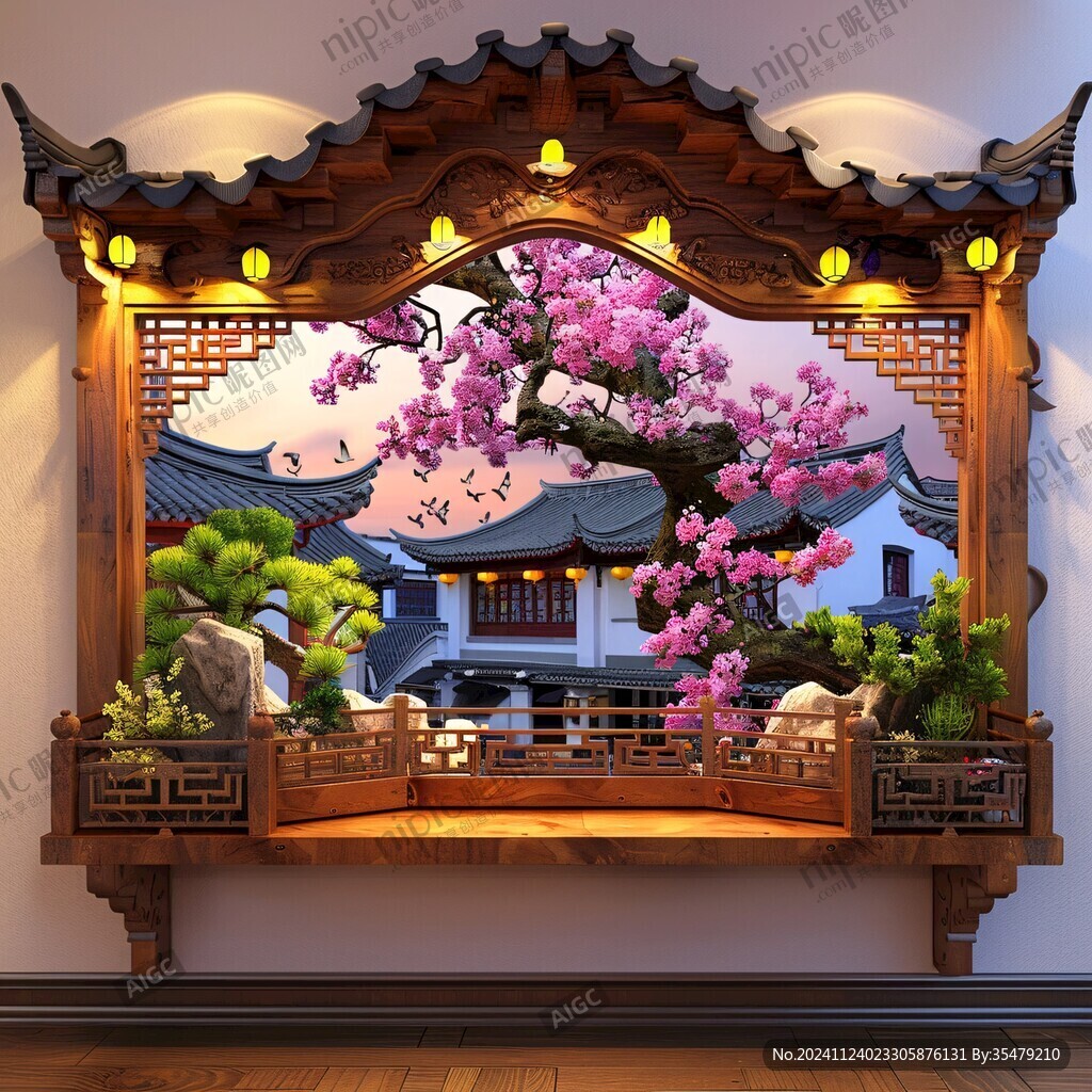 四合院屏风摆件