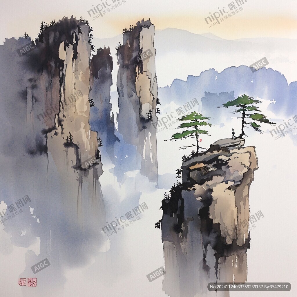 鼠绘迎客松