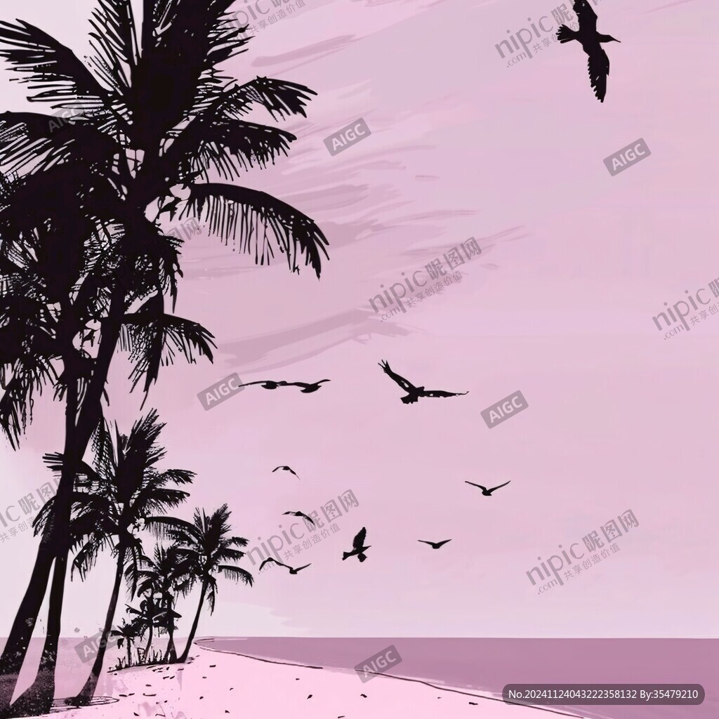 粉红色海景