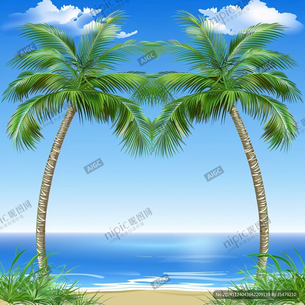 椰树棕榈树海边棕榈树