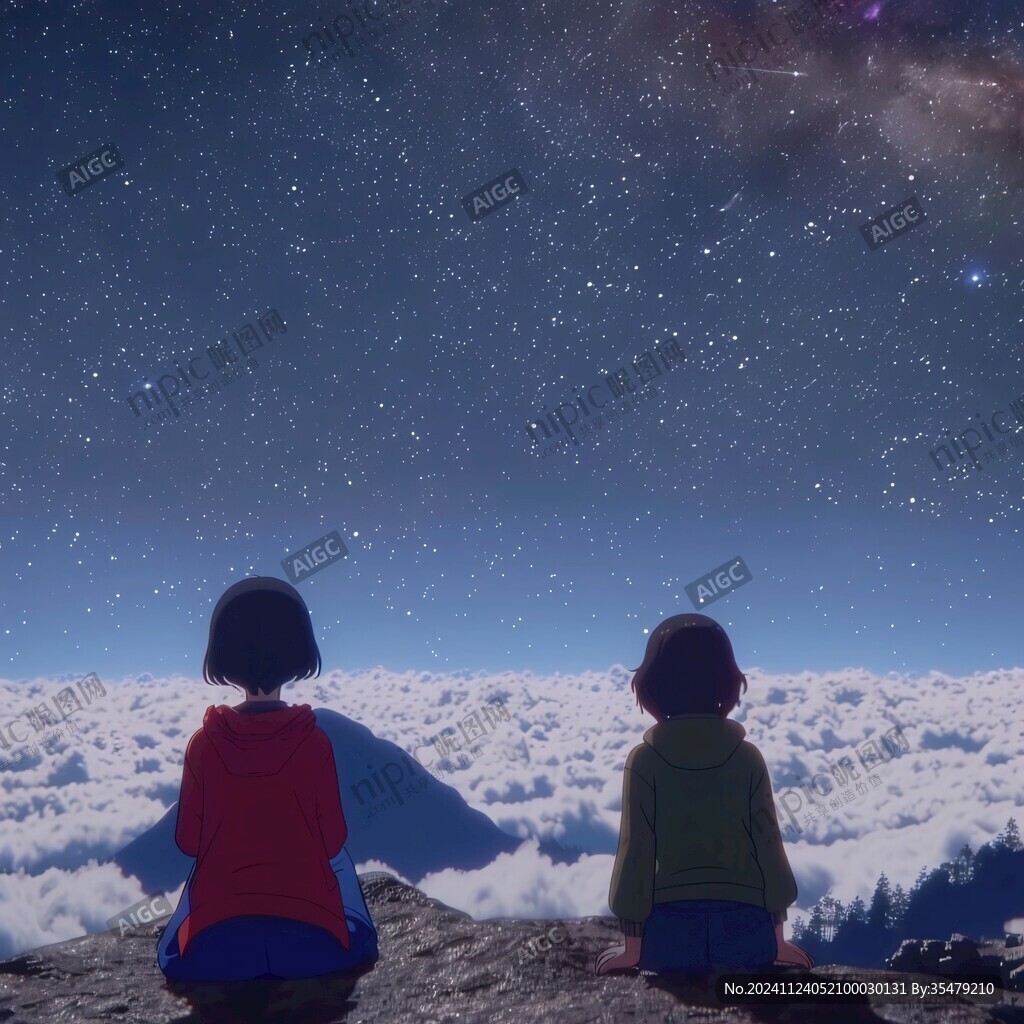 情侣看流星雨
