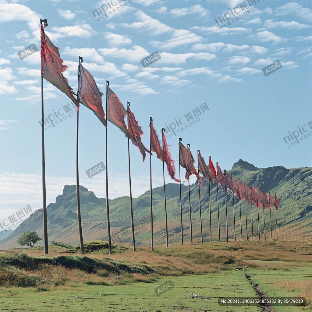 山区彩旗