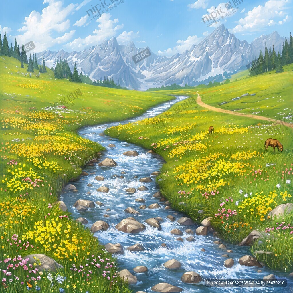 高山草甸溪流