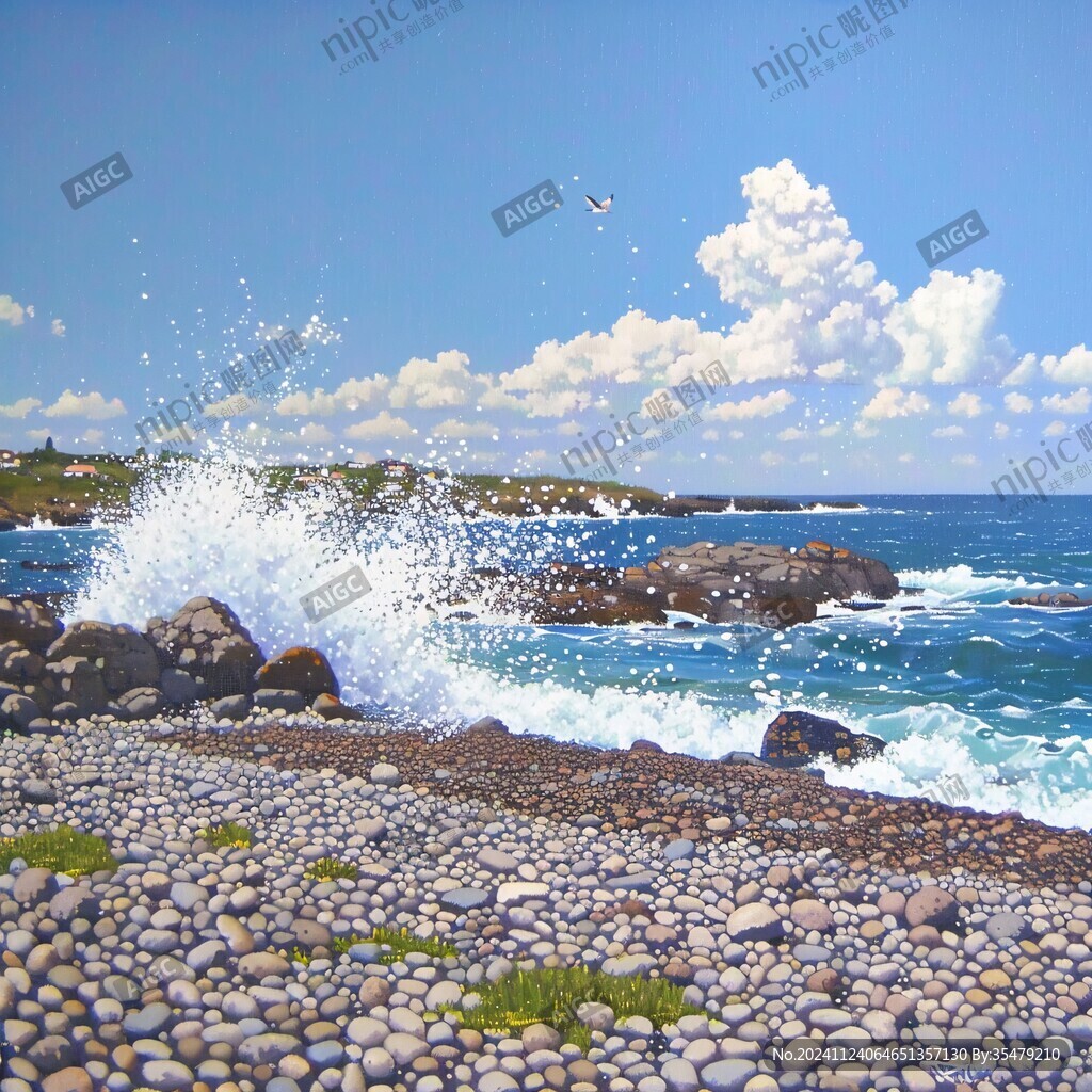 垦丁川扇岩滩波