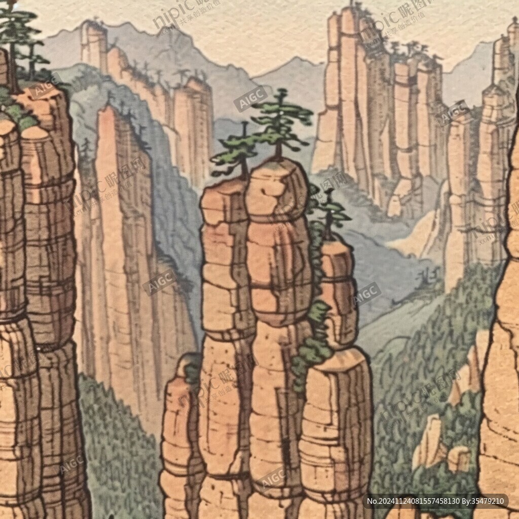 嵩山插画