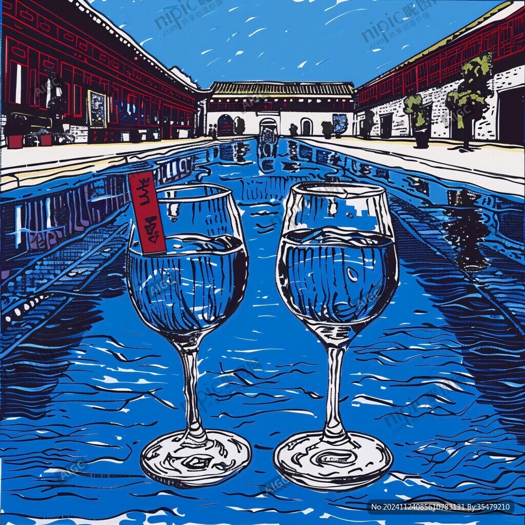 酒桌插画