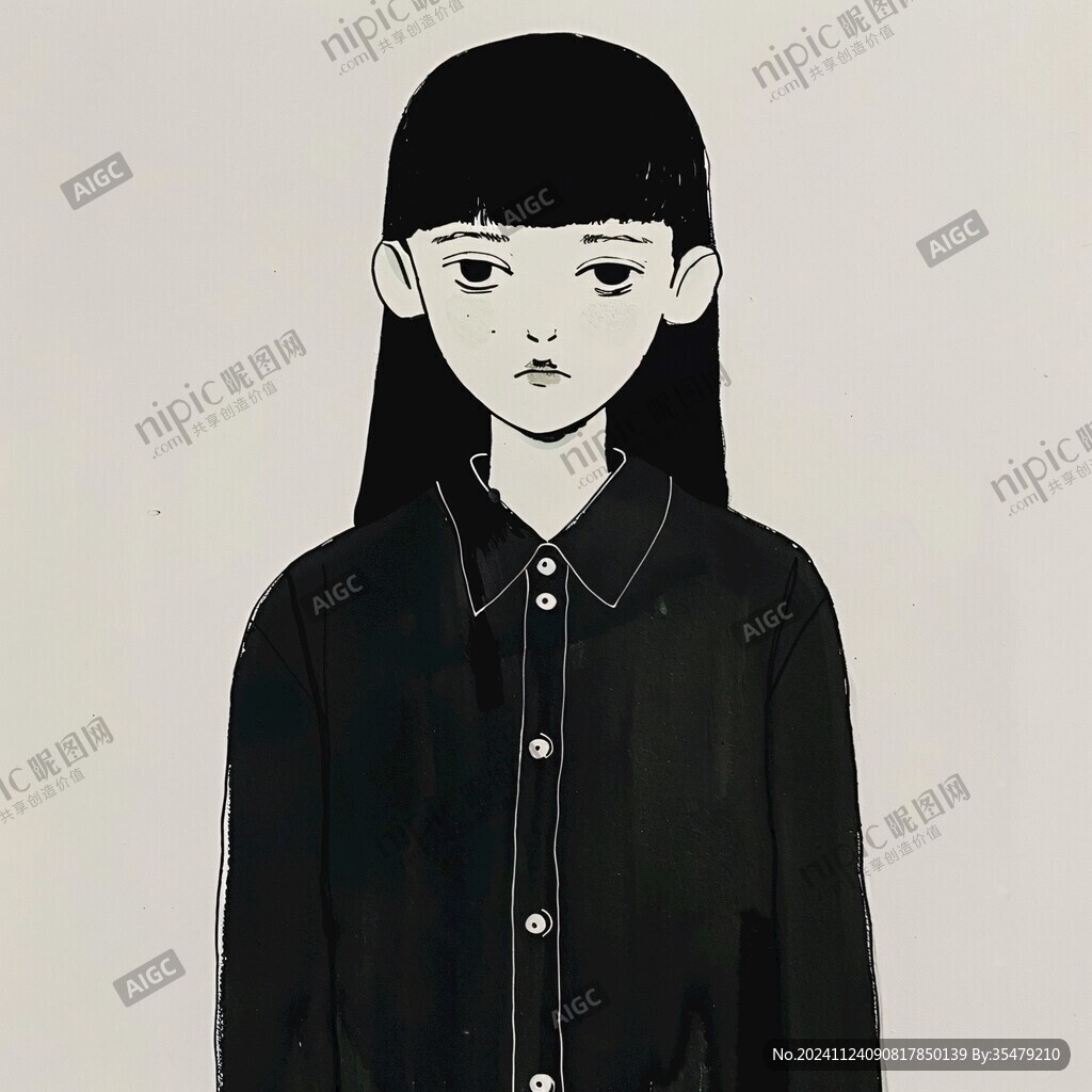少女头像插画