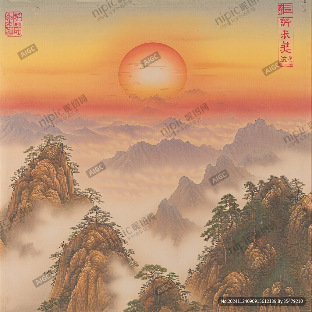 旭日东升画