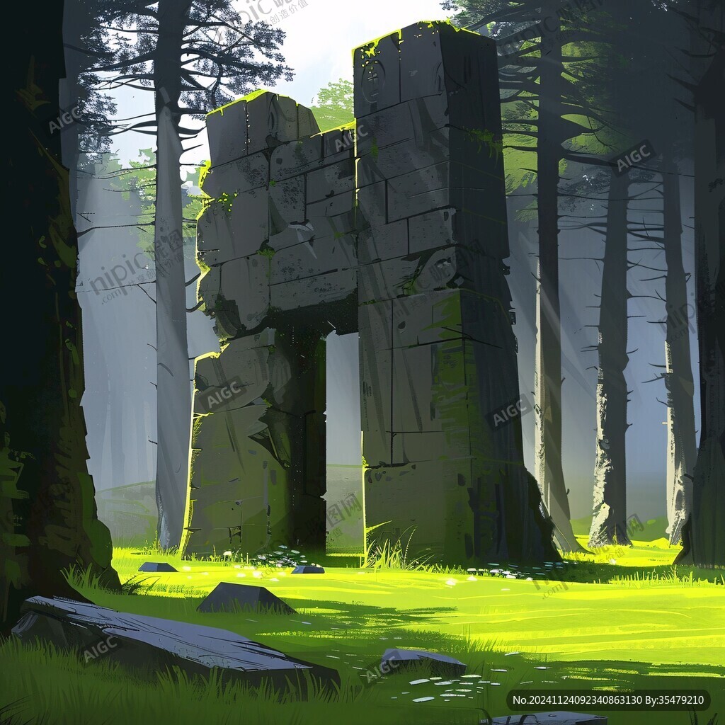 石林插画宣传素材背景
