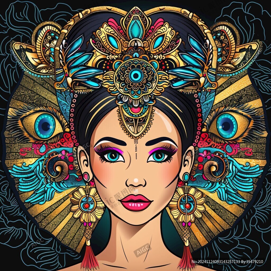 民族美女插画