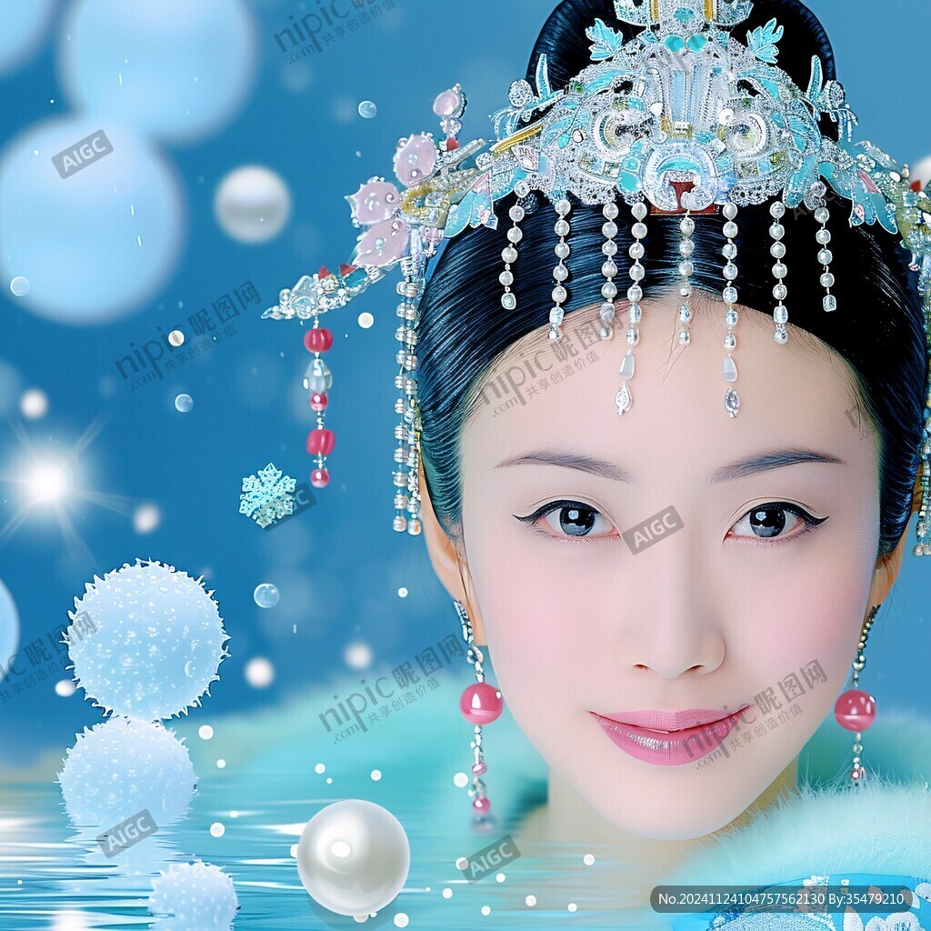 貂蝉拜月古典美女