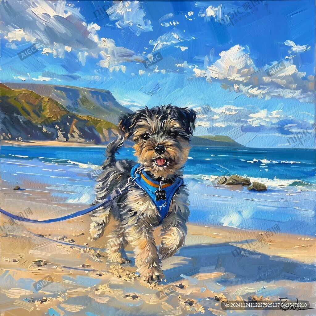 狗狗油画