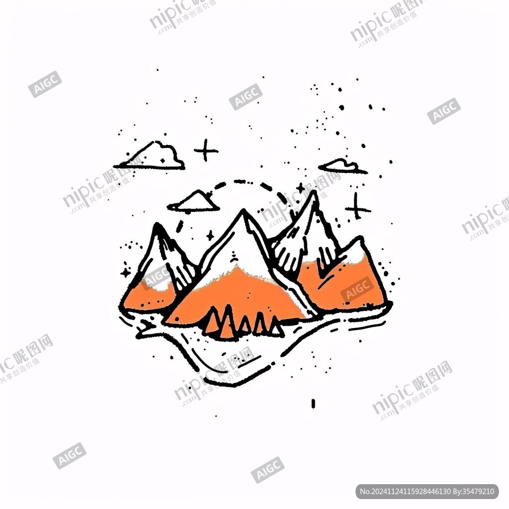 线描山