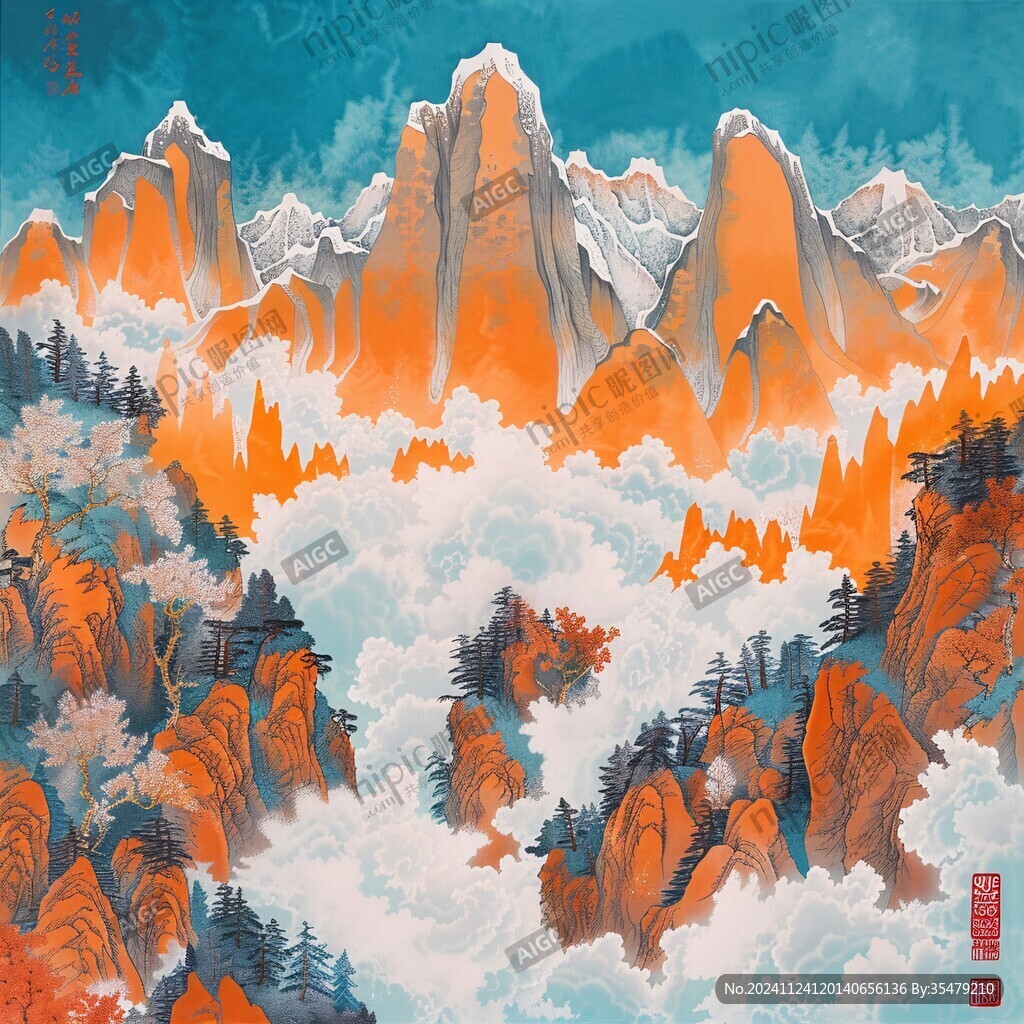 五岳插画