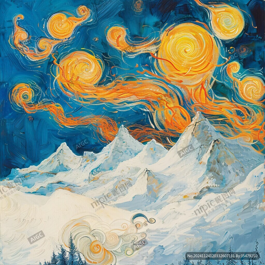 星夜油画