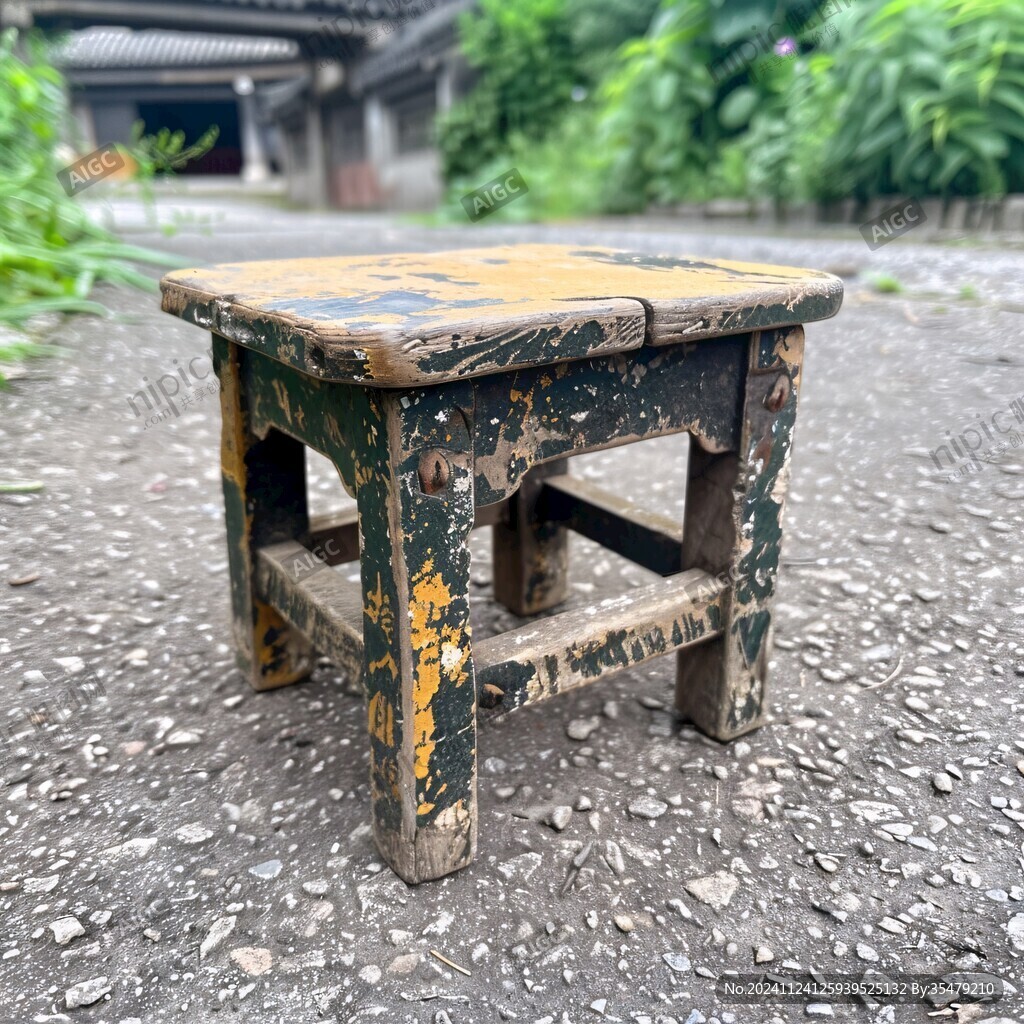 破旧小板凳