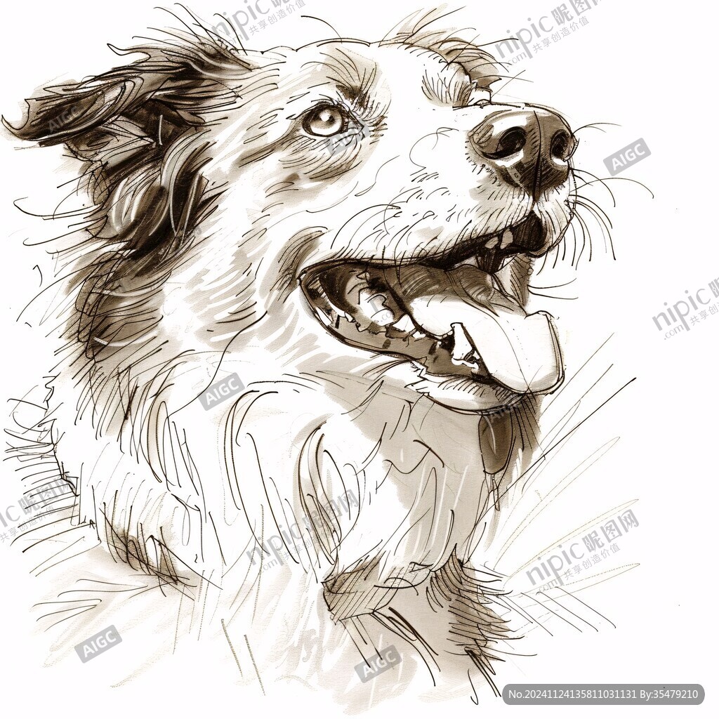 狗狗手绘鼠绘插画