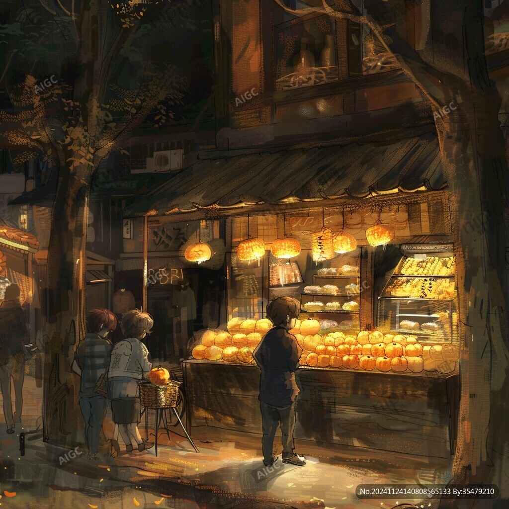 街边小店插画