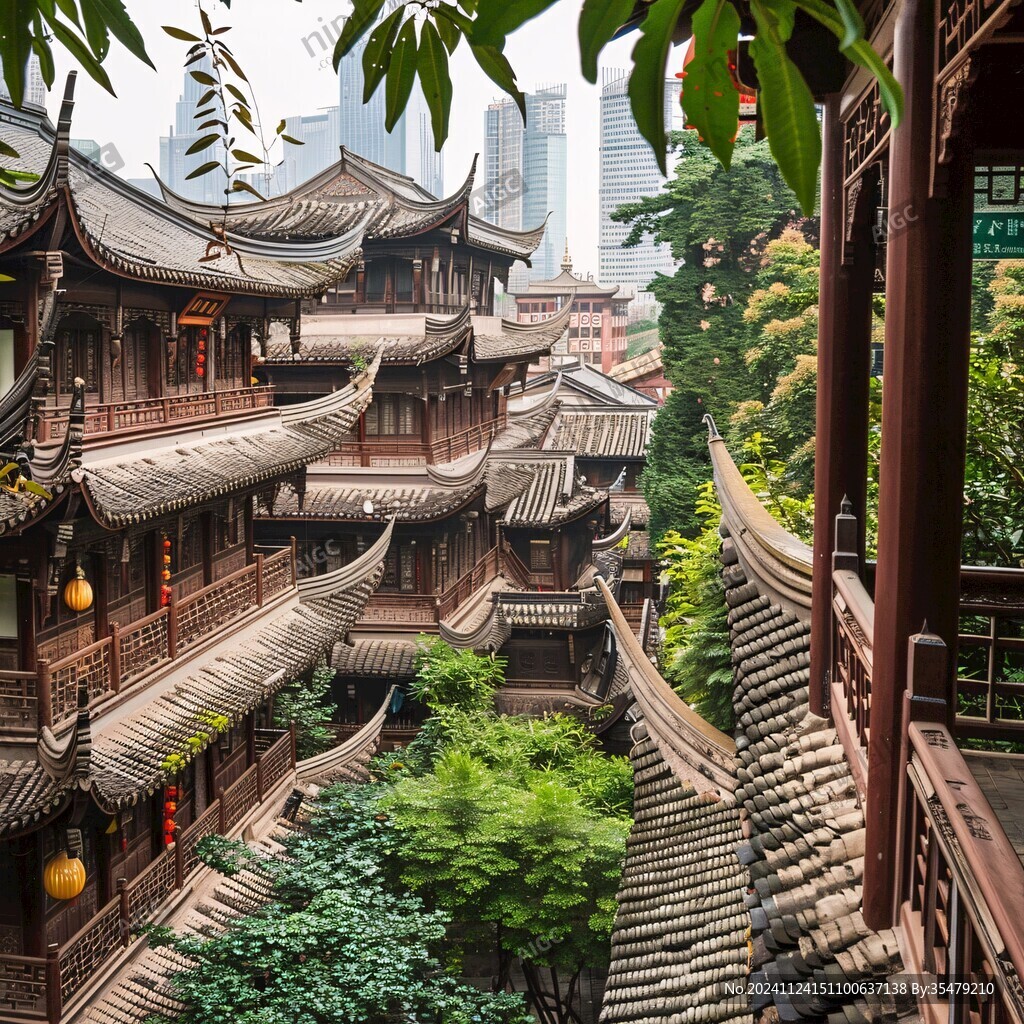 洪崖洞仿古建筑物