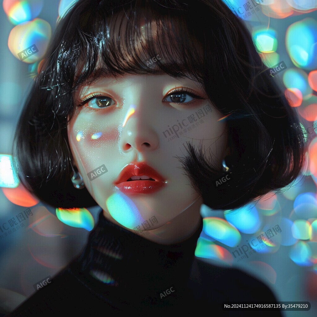 人物插画短发女生