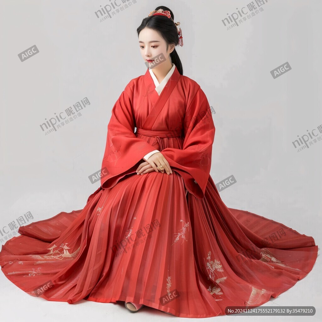 红色古代汉服