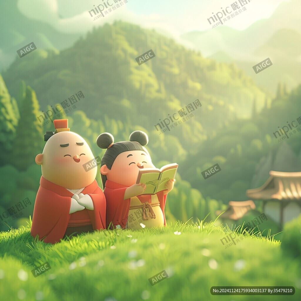 仙人对坐草