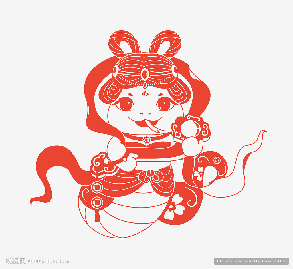 卡通蛇年剪影