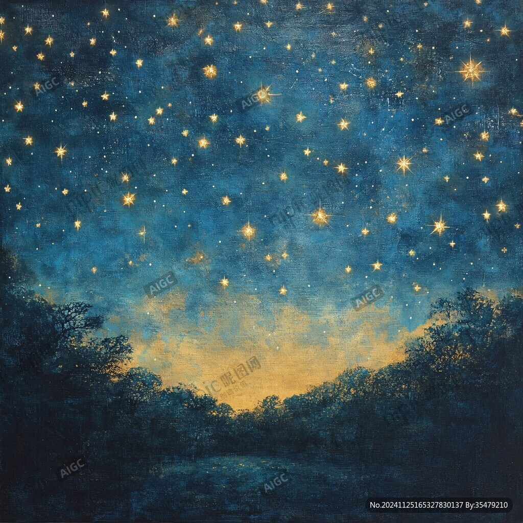 星夜油画
