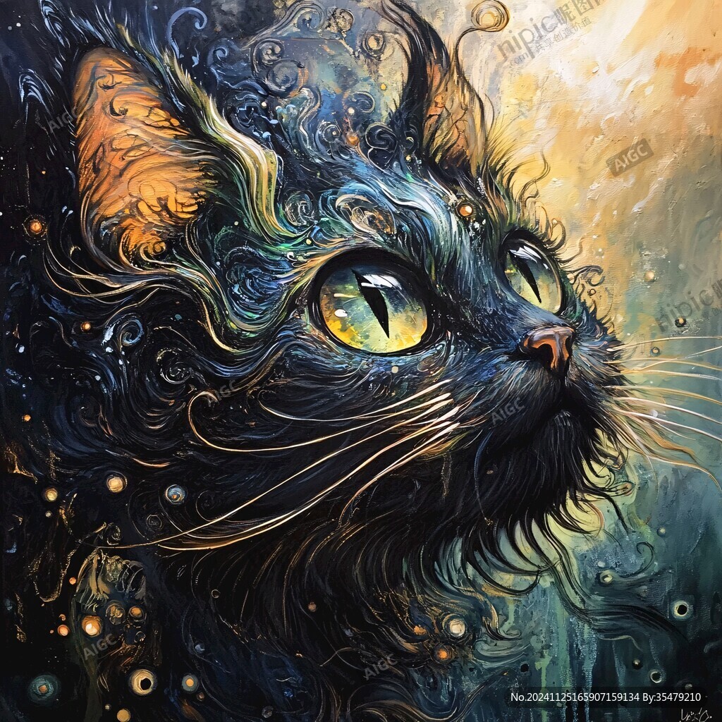 绘画作品猫插画