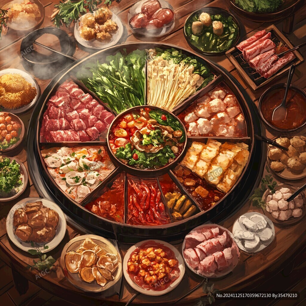 插画火锅