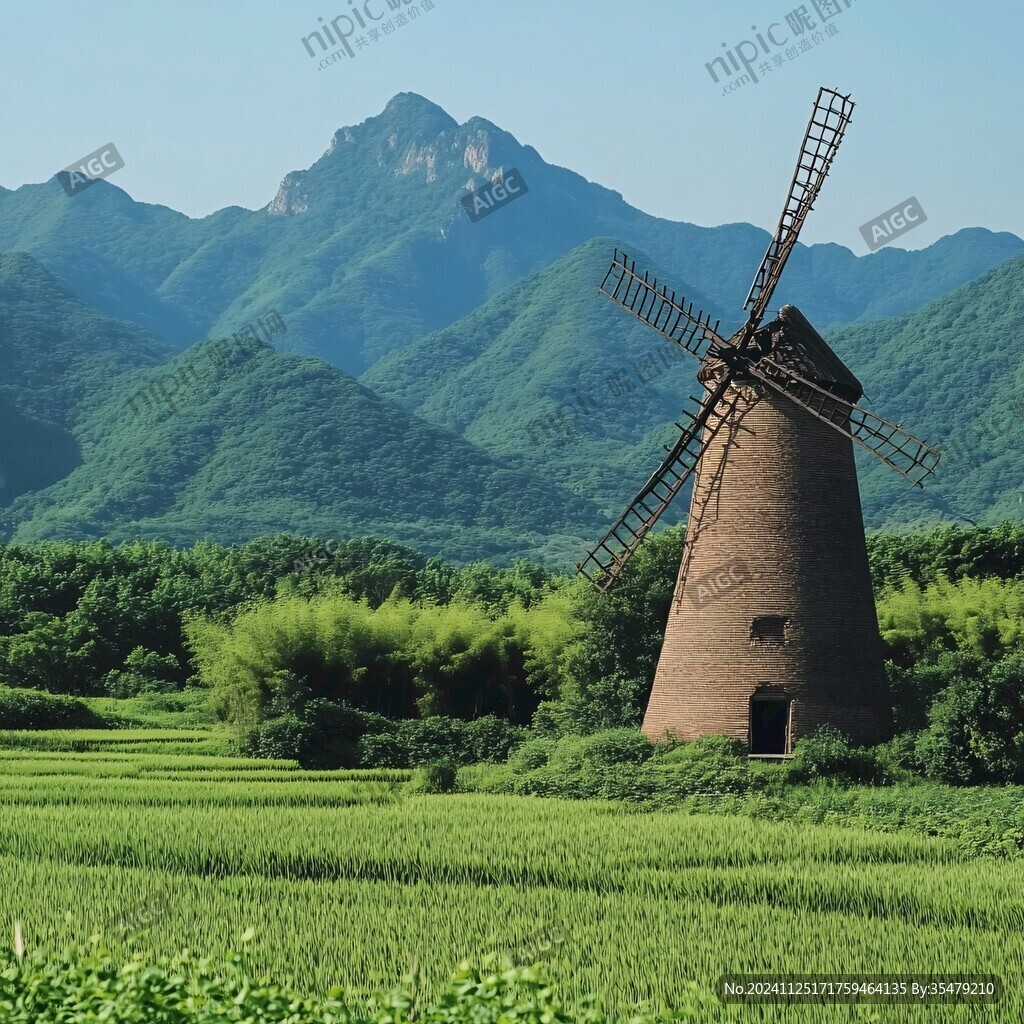 扇稻谷风车