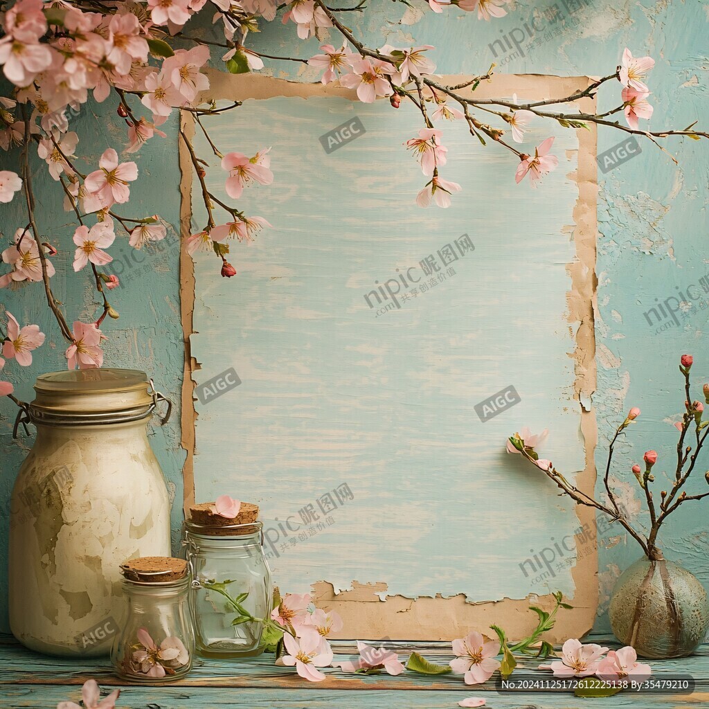 桃花合影框