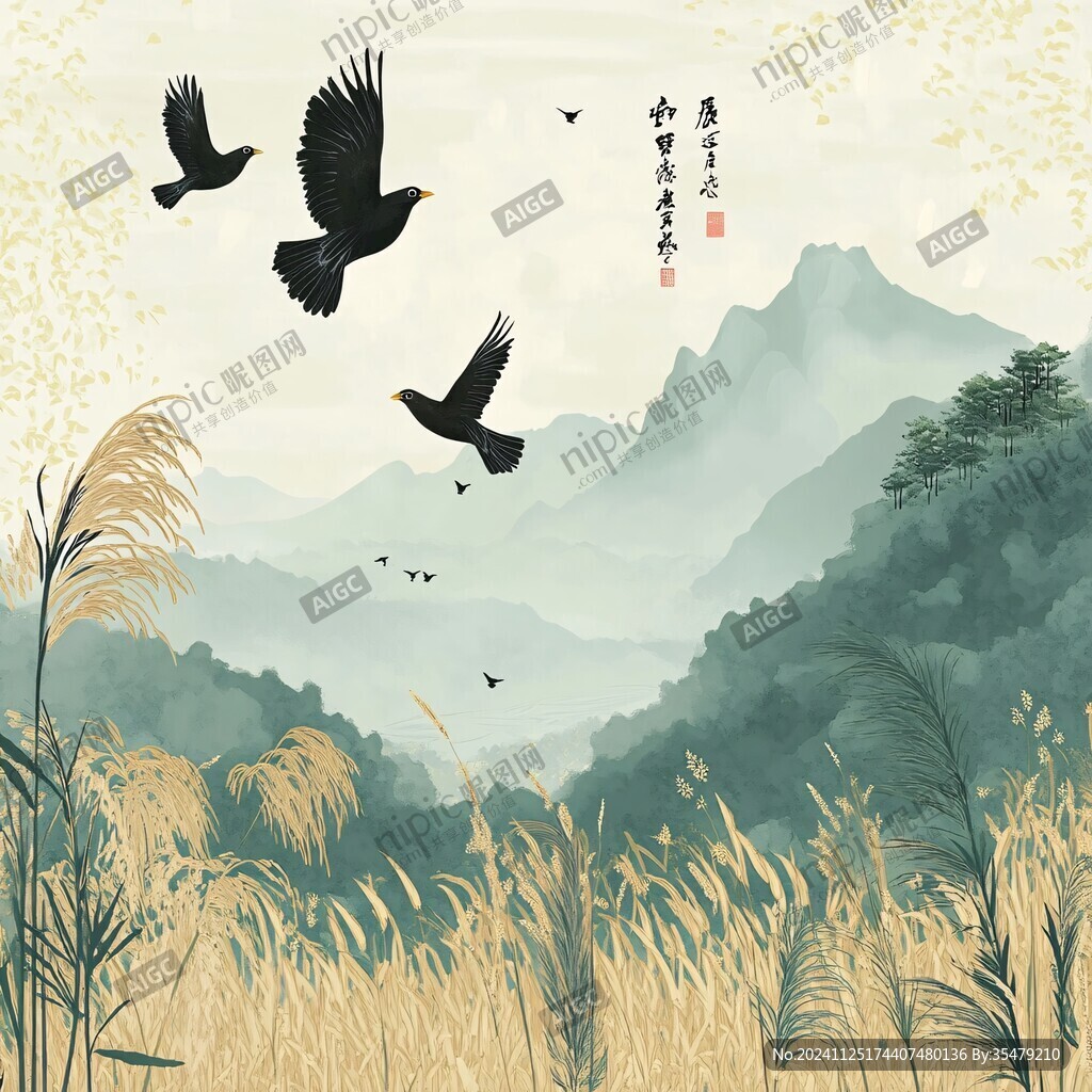 秋高气爽插画