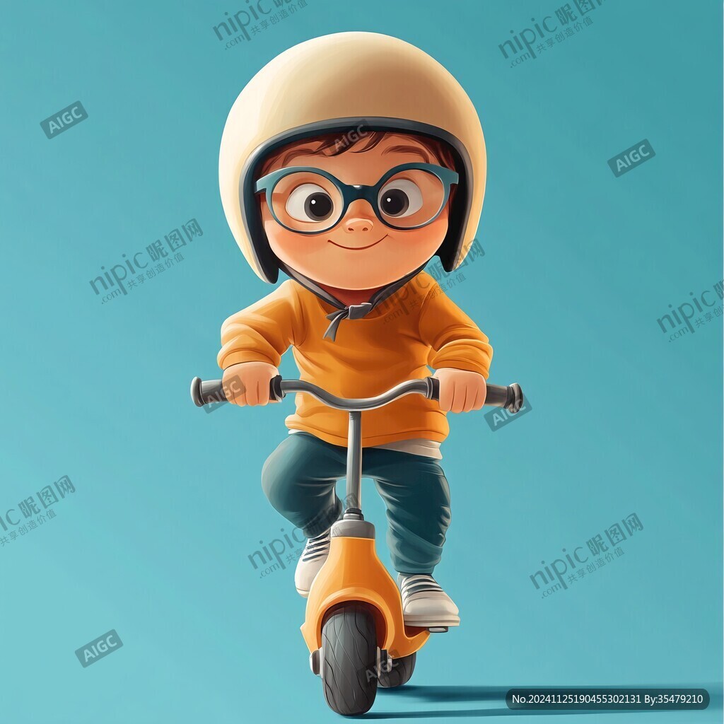 骑车卡通人物
